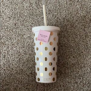 Kate Spade gold polka dot tumbler